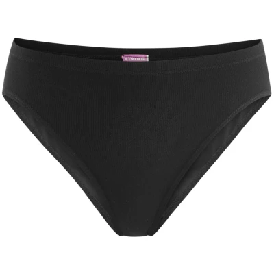 LIVING CRAFTS - Damen Tanga-Slip - Schwarz (100% Bio-Baumwolle), Nachhaltige Mode, Bio Bekleidung