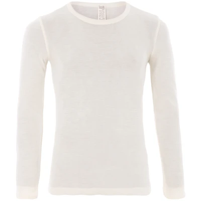 LIVING CRAFTS - Herren Langarm-Unterhemd - Beige (70% Bio-Wolle; 30% Seide), Nachhaltige Mode, Bio Bekleidung
