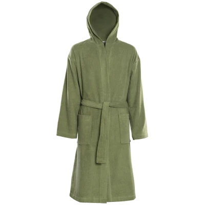 LIVING CRAFTS - Home Bademantel - Khaki (100% Bio-Baumwolle), Nachhaltige Mode, Bio Bekleidung