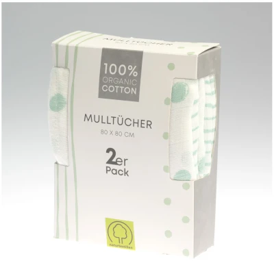 LIVING CRAFTS - Home Mulltücher, 2er-Pack - (100% Bio-Baumwolle), Nachhaltige Mode, Bio Bekleidung