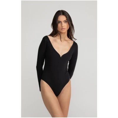 LOVJOI Damen vegan Bodysuit Cinera Schwarz