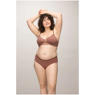 LOVJOI Damen vegan Bralette Stipa Warm Brown