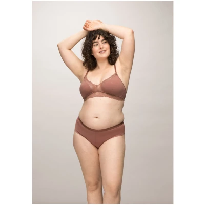 LOVJOI Damen vegan Bralette Stipa Warm Brown