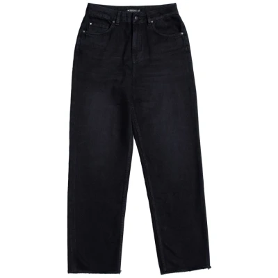 LOVJOI Damen vegan Gerade Jeans Medlar Overdyed Schwarz