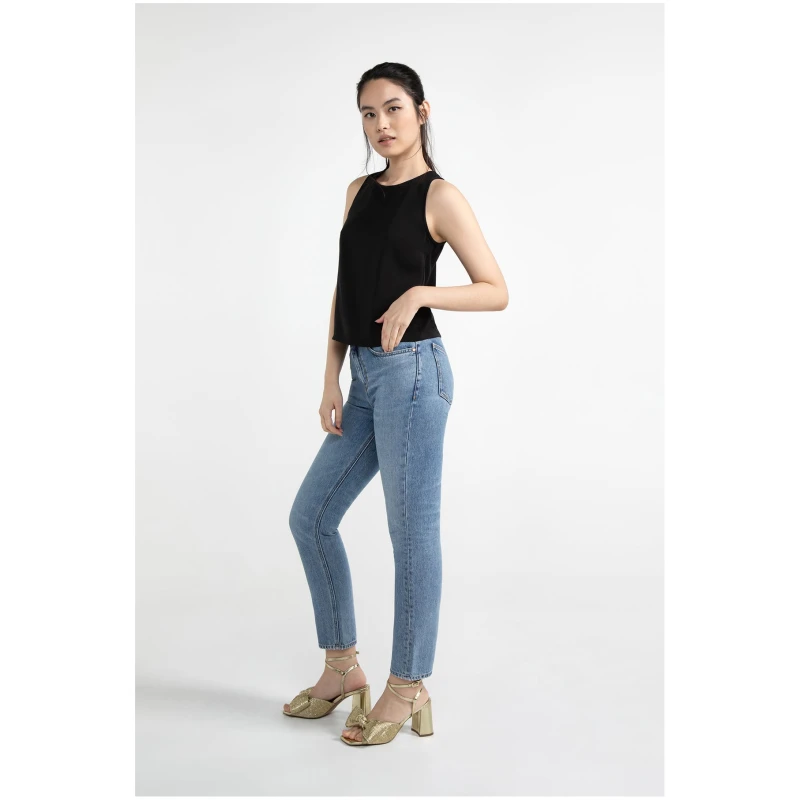 LOVJOI Damen vegan Jeans Pauleena Authentic Blau