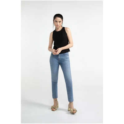 LOVJOI Damen vegan Jeans Pauleena Authentic Blau
