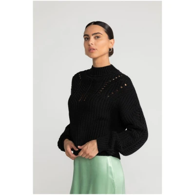 LOVJOI Damen vegan Pullover Aleika Schwarz