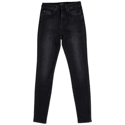 LOVJOI Damen vegan Skinny Jeans Lepiota Used Schwarz