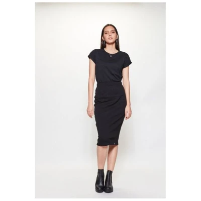 LUMEN organic Bleistiftrock STRUKTUR schwarz