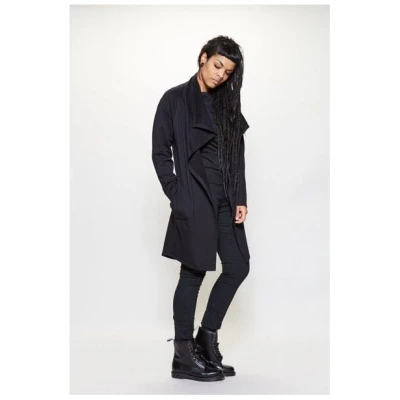 LUMEN organic Cardigan Mantel SWEAT schwarz