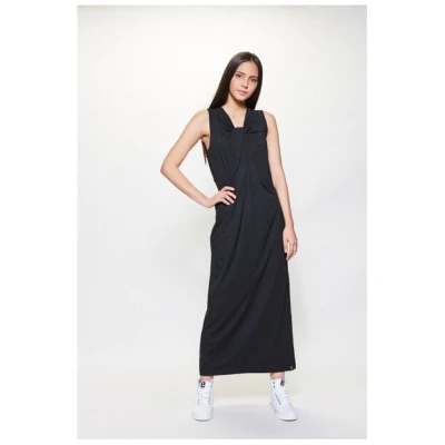 LUMEN organic Knotenkleid lang JERSEY schwarz