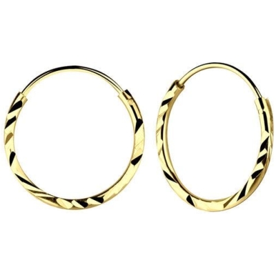 LUXAA Creolen Ohrringe facettiert- 925er Sterling Silber - Gold