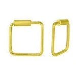 LUXAA Kleine Creolen Ohrringe Quadrat - 925er Sterling Silber - Gold - 8mm