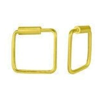 LUXAA Kleine Creolen Ohrringe Quadrat - 925er Sterling Silber - Gold - 8mm