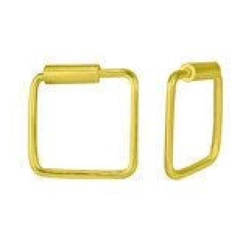 LUXAA Kleine Creolen Ohrringe Quadrat - 925er Sterling Silber - Gold - 8mm