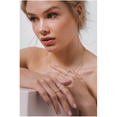 LUXAA Kleine Creolen Ohrringe facettiert- 925er Sterling Silber - Gold