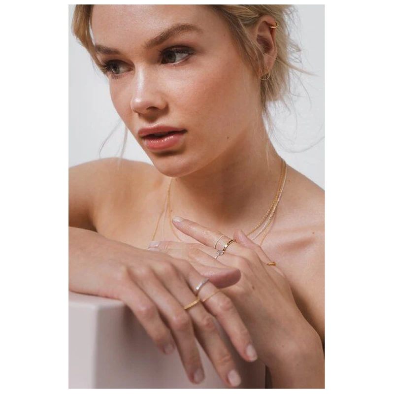 LUXAA Kleine Creolen Ohrringe facettiert- 925er Sterling Silber - Gold