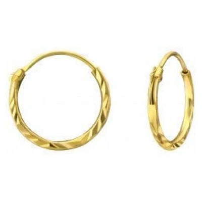 LUXAA Kleine Creolen Ohrringe facettiert- 925er Sterling Silber - Gold