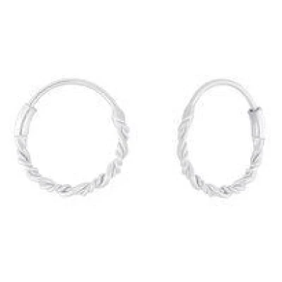 LUXAA Kleine Creolen Ohrringe geflochten - 925er Sterling Silber