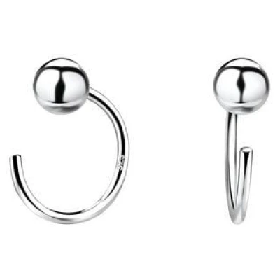 LUXAA Kleine Creolen mit Kugel - 925er Sterling Silber