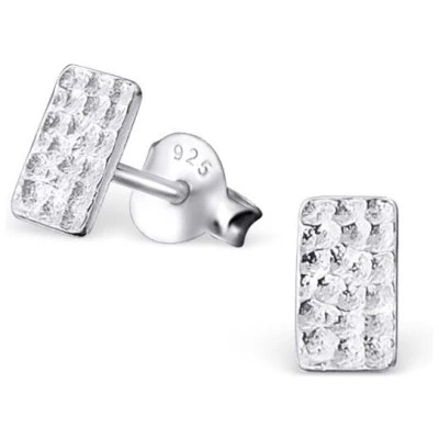 LUXAA Puristische Ohrstecker Rechteck aus 925er Sterling Silber
