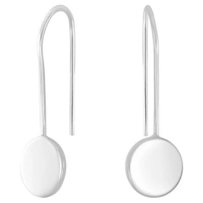 LUXAA Zarter Bügel-Ohrring mit Scheibe - 925er Sterling Silber