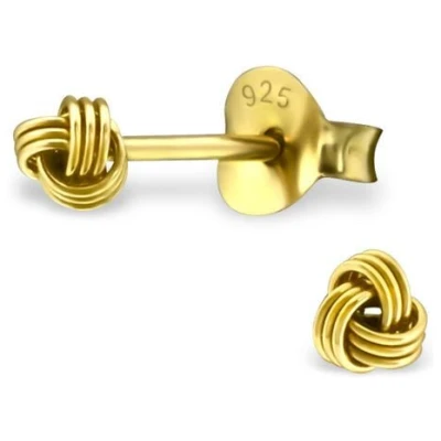 LUXAA Zarter Ohrstecker Knoten aus 925er Sterling Silber - Gold