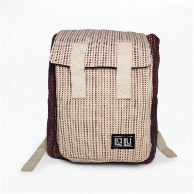 LaLu Products Damen vegan Rucksack Bikram Creme & Braun