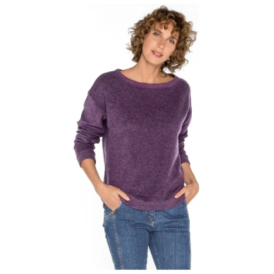Langarm-Frotteeshirt aus reiner Bio-Schurwolle, mauve melange 36