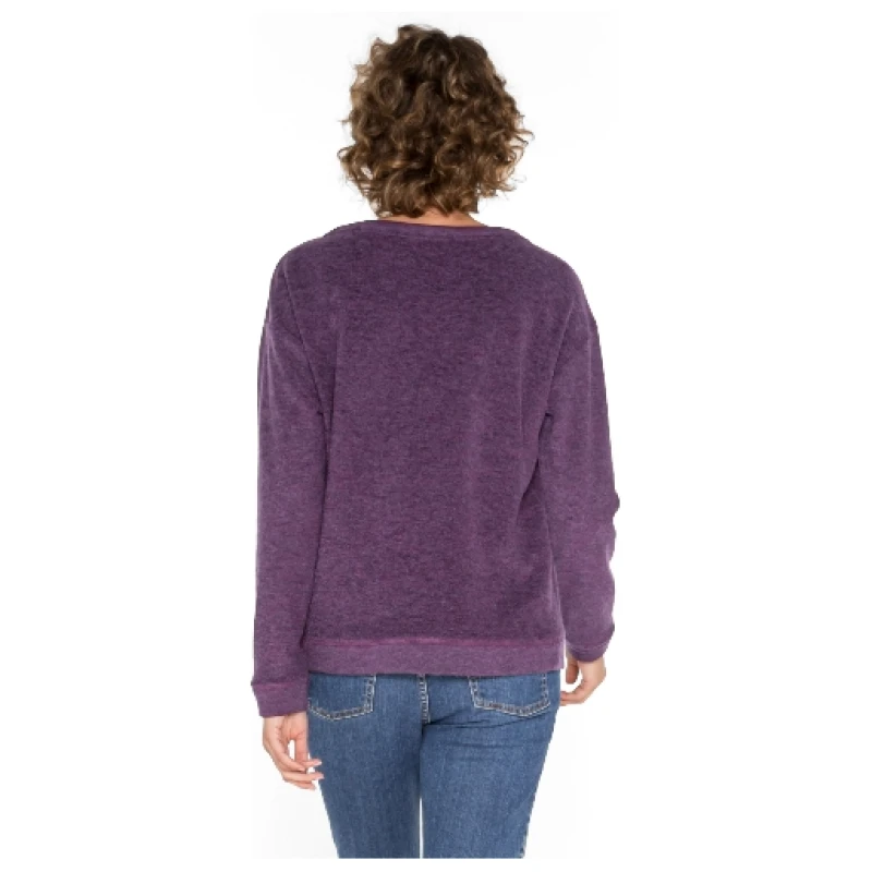 Langarm-Frotteeshirt aus reiner Bio-Schurwolle, mauve melange 36