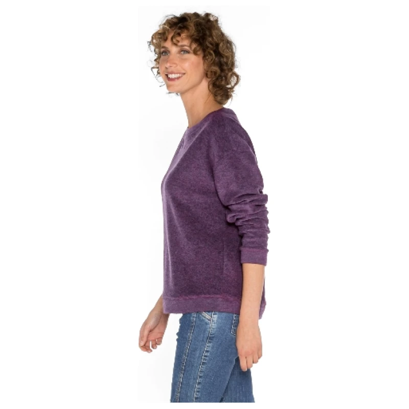 Langarm-Frotteeshirt aus reiner Bio-Schurwolle, mauve melange 36