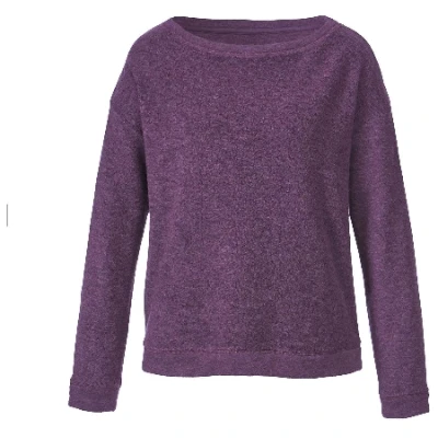 Langarm-Frotteeshirt aus reiner Bio-Schurwolle, mauve melange 36