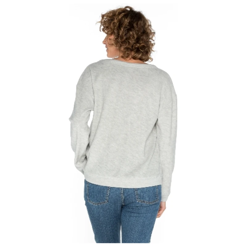 Langarm-Frotteeshirt aus reiner Bio-Schurwolle, stein melange 36