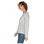 Langarm-Frotteeshirt aus reiner Bio-Schurwolle, stein melange 36