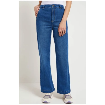 Lanius Damen vegan High Waist Jeans Marlene Mid Blue