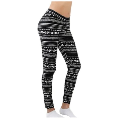Leela Cotton Damen Leggings Bio-Baumwolle Leggingslang schwarz-natur