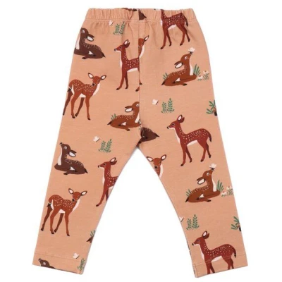 Leggings Bio-Baumwolle Rosa Baby Walkiddy - Nachhaltige, hautfreundliche und GOTS-zertifizierte Baby-Deers-Muster für umweltbewusste Eltern.