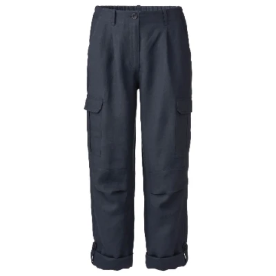 Leinenhose aus reinem Leinen, nachtblau 36