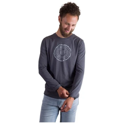 Life-Tree Longsleeve aus Biobaumwolle Fairwear für Herren "Treeslice" in Anthrazit