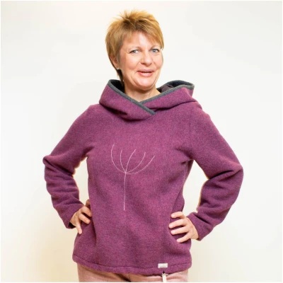 Lodenpullover "Hoodie" aus Flauschloden