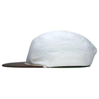 Lou-i Canvas Cap weiß mit edlem Holzschirm - Made in Germany - Sehr bequem