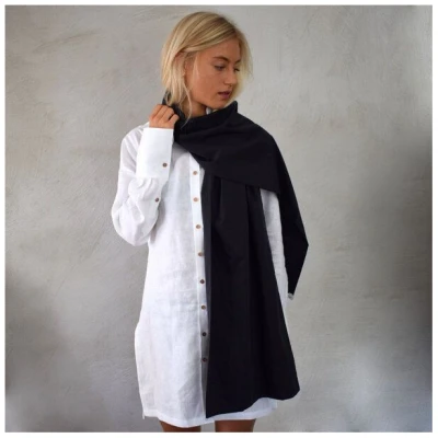 Lou-i Schal schwarz für Damen Made in Germany Feinste Bio Baumwolle