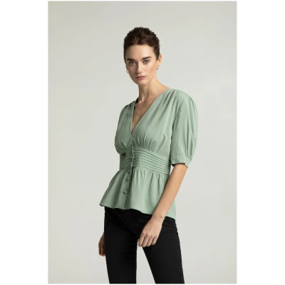 Lovjoi Damen vegan Bluse Lillmor Grün