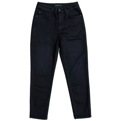 Lovjoi Damen vegan Mom Jeans Carpine Used Schwarz