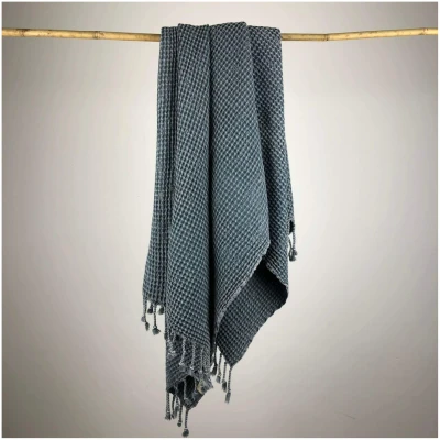 Luks unisex vegan Handtuch Waffel Peshtemal Rulo - Navy