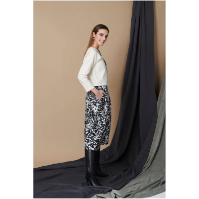 M.R BRAVO Damen vegan Culotte Hose Schwarz Weiß