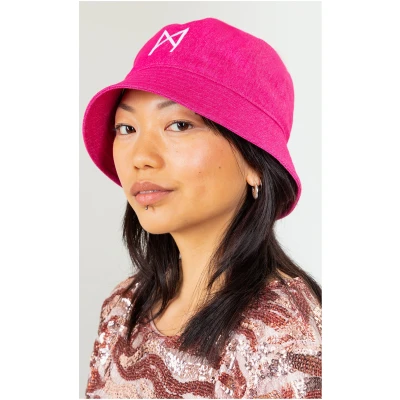 MAHLA Damen vegan Bucket Hat Logo Rosa