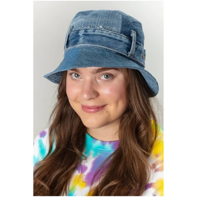 MAHLA Damen vegan Eimer Hut Upcycled Denim Nova Hellblau Denim Mix
