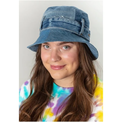 MAHLA Damen vegan Eimer Hut Upcycled Denim Nova Hellblau Denim Mix