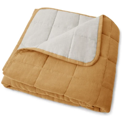 MATONA unisex vegan Steppdecke Creme & Gelb
